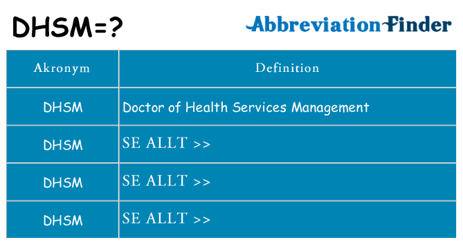 Vad står dhsm för