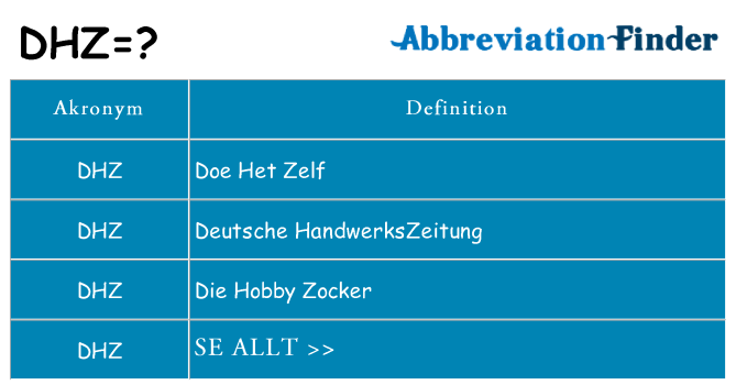 Vad står dhz för