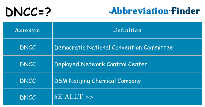 Vad står dncc för