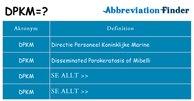 Vad står dpkm för