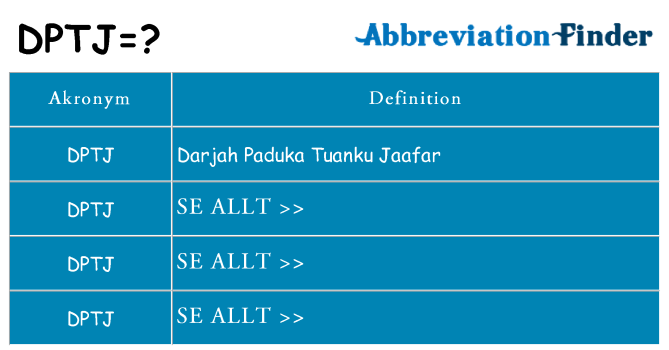 Vad står dptj för