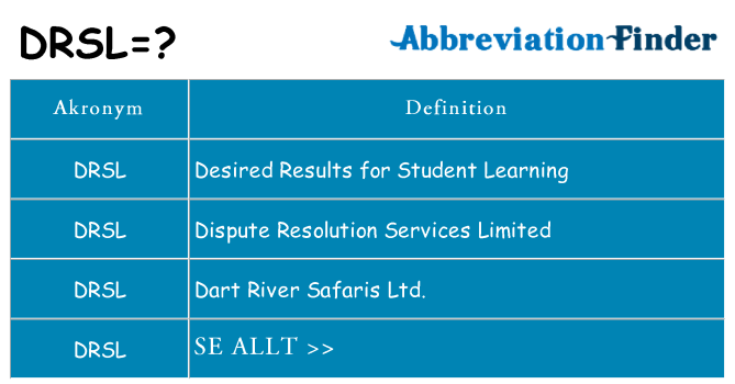 Vad står drsl för