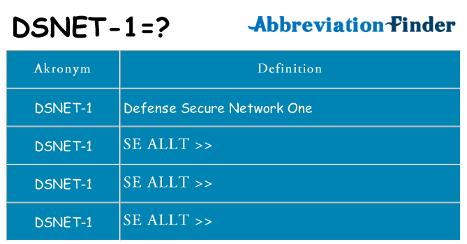 Vad står dsnet-1 för