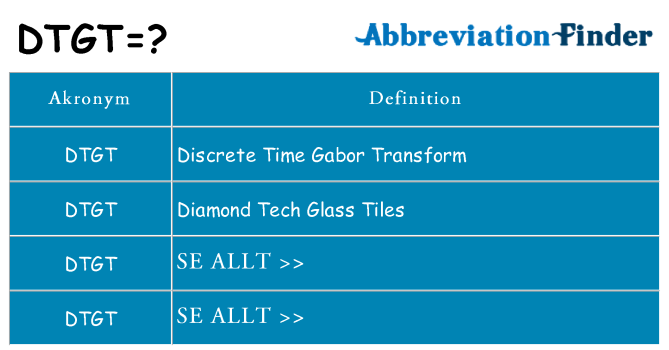 Vad står dtgt för