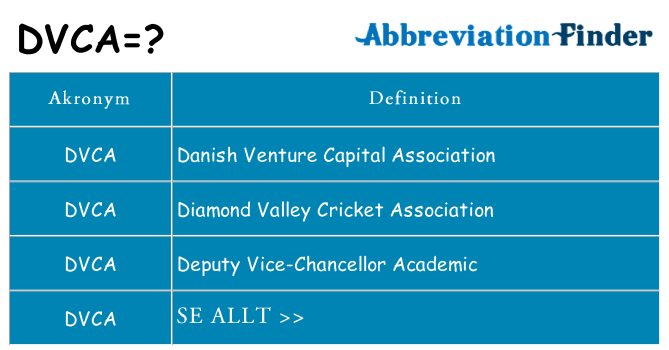 Vad står dvca för