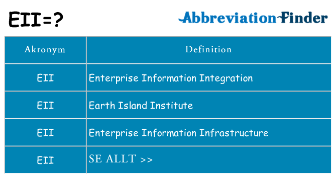 Vad står eii för
