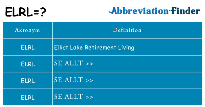 Vad står elrl för