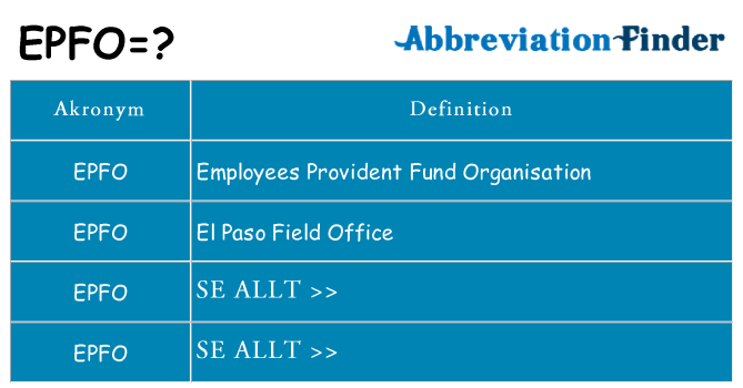 Vad står epfo för