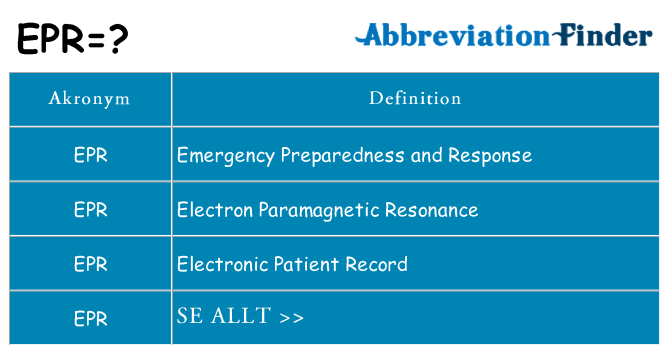Vad står epr för