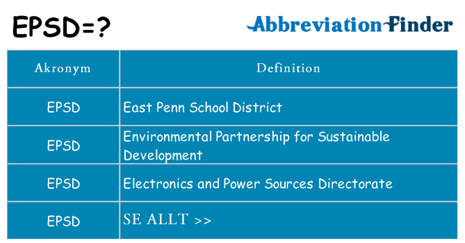 Vad står epsd för