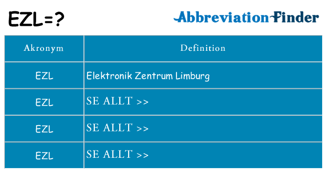 Vad står ezl för