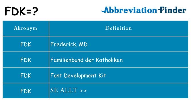 Vad står fdk för