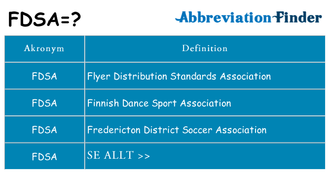 Vad står fdsa för