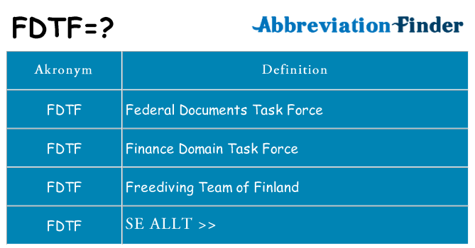 Vad står fdtf för