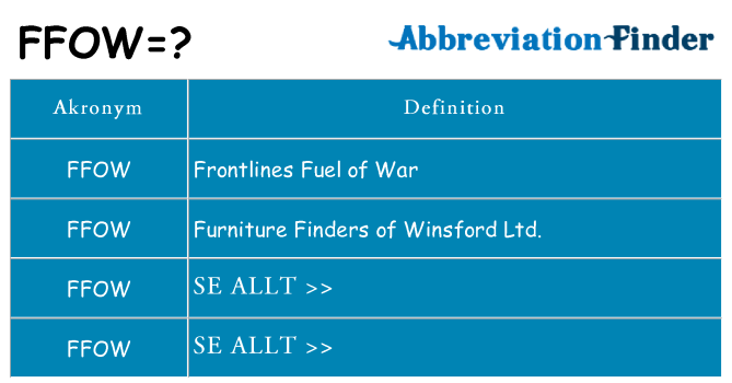 Vad står ffow för