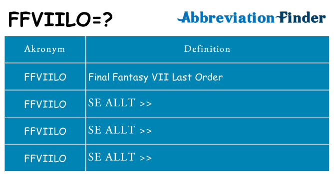 Vad står ffviilo för
