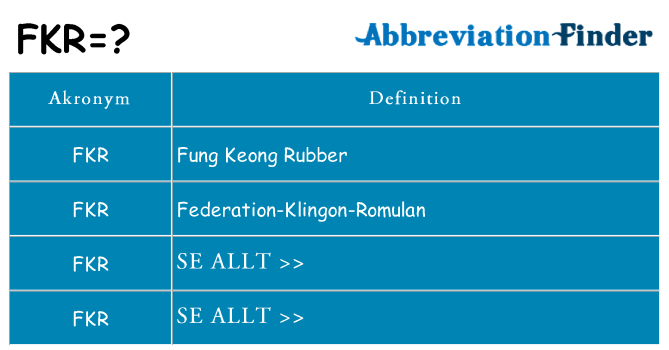 Vad står fkr för