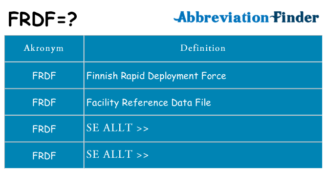 Vad står frdf för