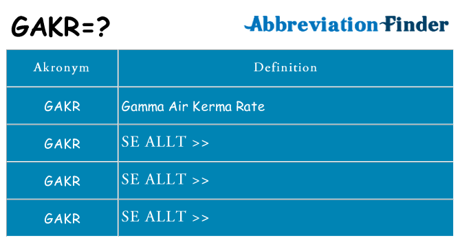 Vad står gakr för