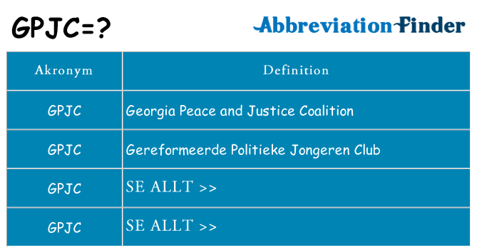 Vad står gpjc för
