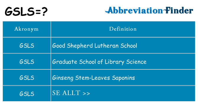 Vad står gsls för