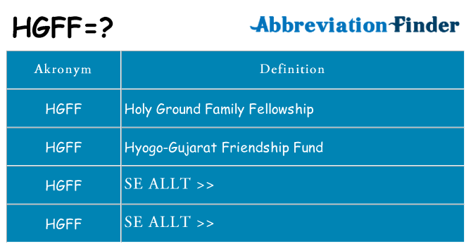 Vad står hgff för
