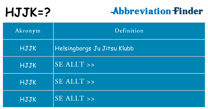 Vad står hjjk för