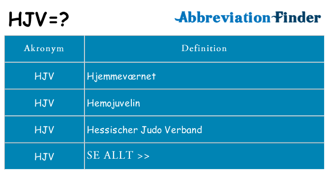 Vad står hjv för
