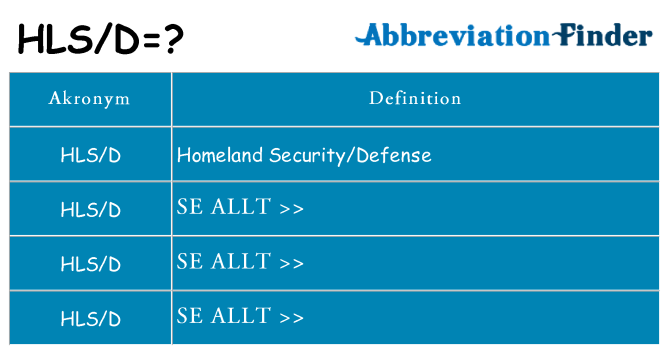 Vad står hlsd för