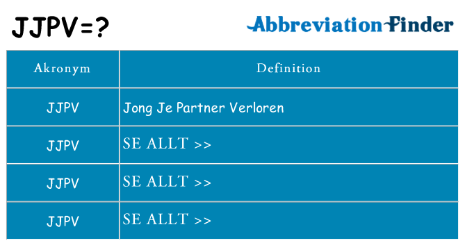 Vad står jjpv för