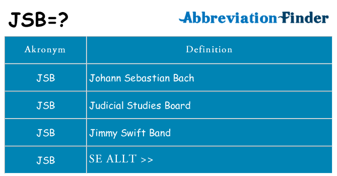 Vad står jsb för