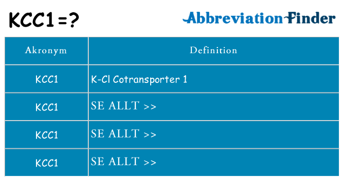 Vad står kcc1 för