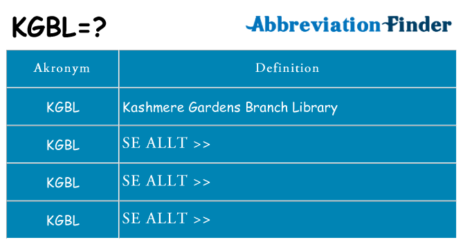 Vad står kgbl för