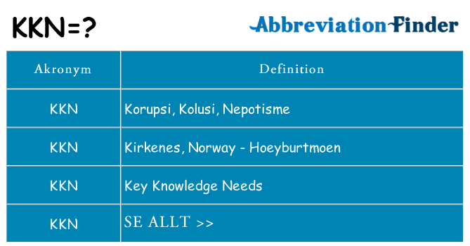 Vad står kkn för