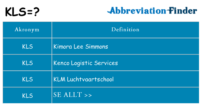 Vad står kls för