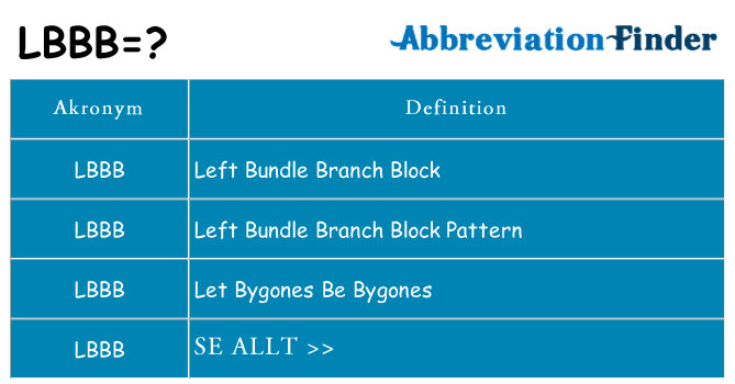 Vad står lbbb för