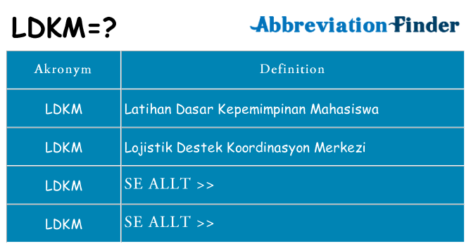 Vad står ldkm för