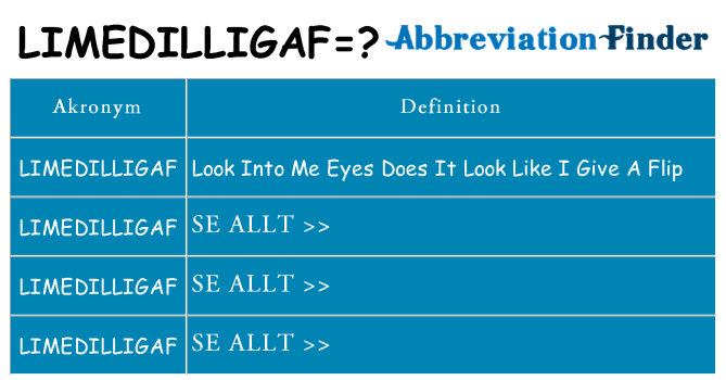 Vad står limedilligaf för