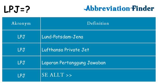 Vad står lpj för