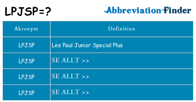 Vad står lpjsp för
