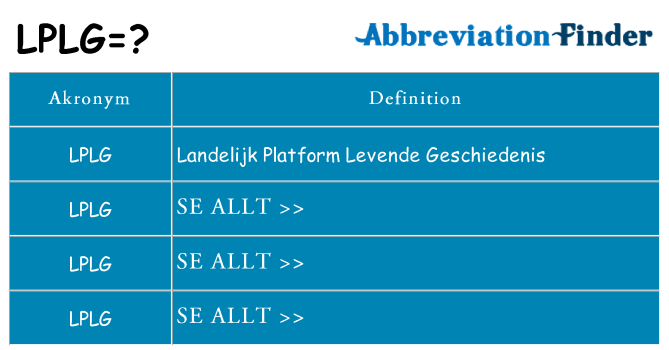 Vad står lplg för