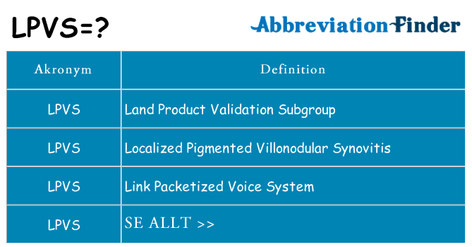 Vad står lpvs för