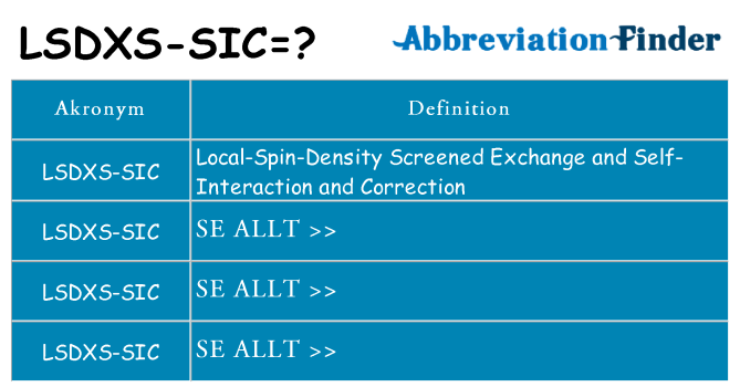 Vad står lsdxs-sic för