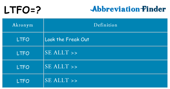 Vad står ltfo för