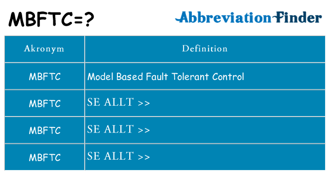 Vad står mbftc för