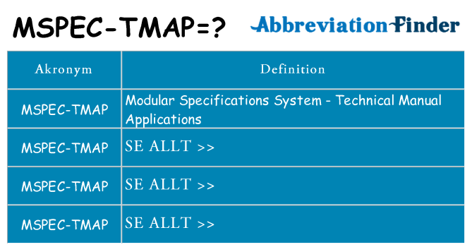 Vad står mspec-tmap för