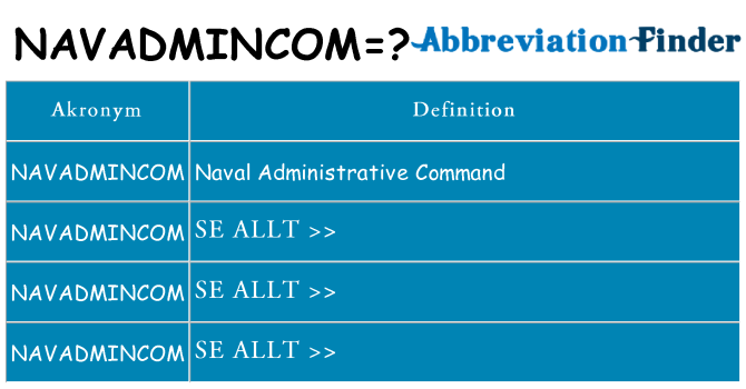Vad står navadmincom för