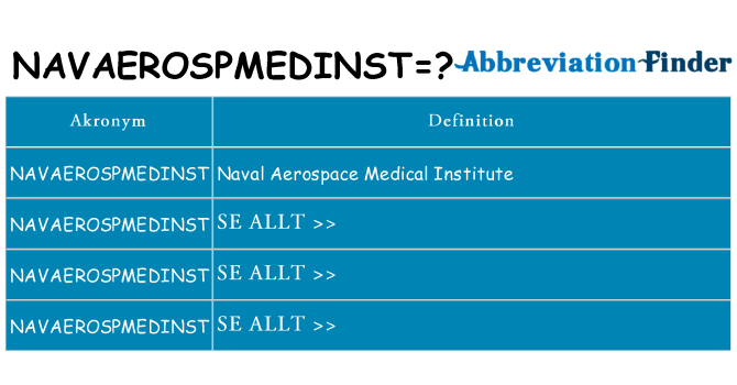 Vad står navaerospmedinst för
