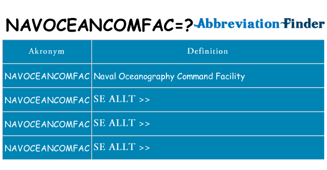 Vad står navoceancomfac för