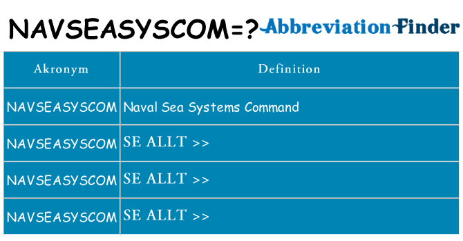 Vad står navseasyscom för